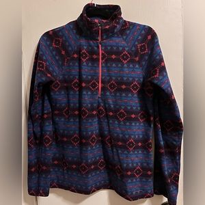 Fleece Pullover Sweater 1/4-Zip Printed Eddie Bauer